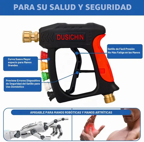 Vista 5 de Pistola de alta presión para lavar, 3000 PSI Max, 5 puntas de presión DUSICHIN DUS 220