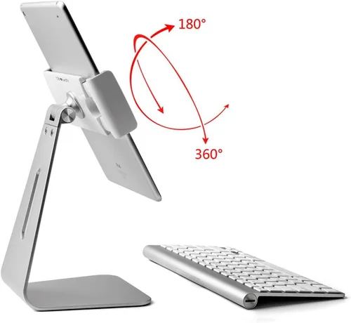 Vista 3 de Soporte para tableta, soporte de escritorio de aluminio giratorio de 360°, compatible con Galaxy Tab S8 de 7 a 13 pulgadas, iPad Pro/Air/Mini