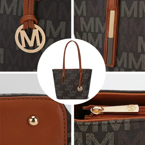 Vista 5 de MKF Collection Bolso Satchel para Mujer, Bolso de Hombro, Bolso Tote Pequeño y Cartera de Muñeca de Cuero Vegano por Mia K