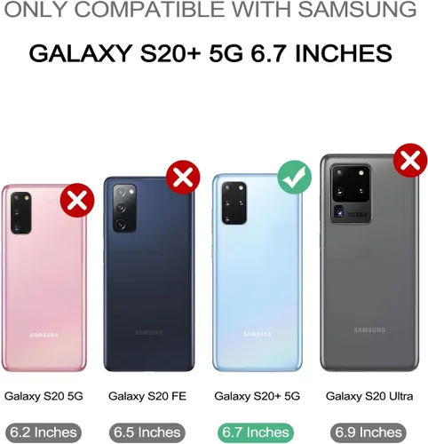 Vista 2 de Dexnor Funda para Samsung Galaxy S20+ Plus 5G, [Protector de pantalla y soporte integrados] Protección de grado militar resistente a prueba de Verde