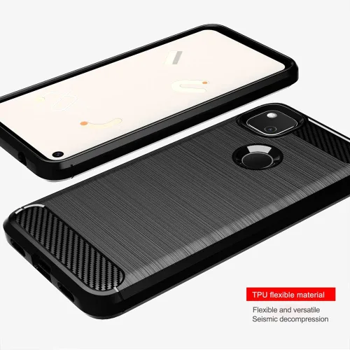 Vista 3 de Asuwish Funda compatible con Google Pixel 4a 4G y protector de pantalla de vidrio templado, accesorios de celda, funda protectora de TPU suave