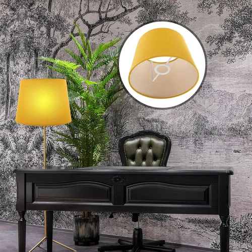 Vista 8 de Pantalla de lámpara de mesa Pantalla Pantalla para piso Tela colgante Plataforma Amarillo Escritorio