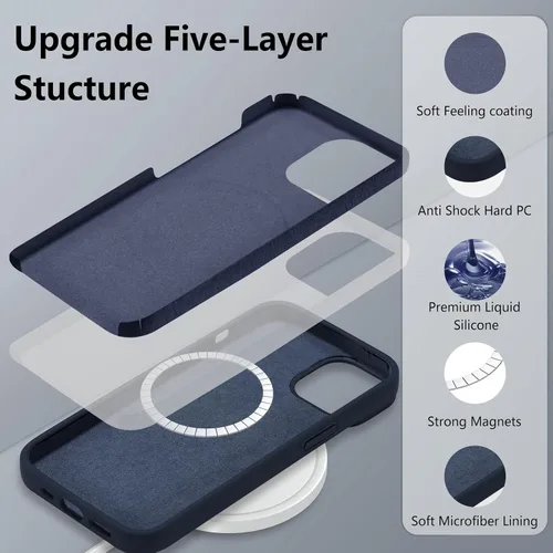 Vista 191 de Funda magnética de silicona para iPhone 13 Pro, color blanco antiguo [Compatible con Magsafe] [Forro de microfibra suave antiarañazos], funda