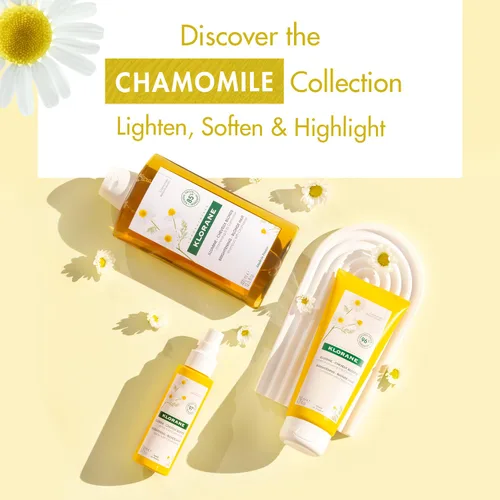 Vista 6 de Klorane Champú iluminador con manzanilla – Mejora los reflejos e ilumina el cabello rubio – Peróxido de hidrógeno, amoníaco, silicona, parabenos