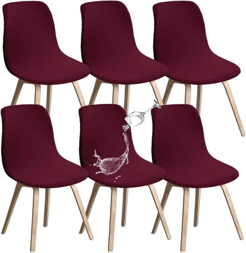 Vista 10 de Juego de 2 fundas de jacquard para silla, elásticas, impermeables, escandinavas, para sillas de comedor, lavables, modernas, fundas de asiento