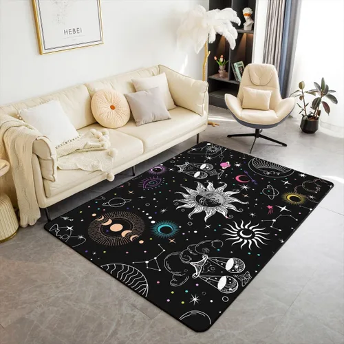 Vista 9 de Erosebridal King and Queen Custom Living Room Rugs 3x5 for Bedroom Romantic Valentine's Day Area Rug for Husband Wife Modern Black Grey His Hers