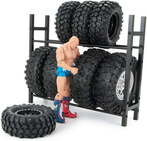 Vista 5 de RC Car Alloy Tire Rack/Rack de rueda para llanta de 1.9 '' 2.2 "Llanta SCX10 D90 CC01 TRX4 RC Crawler (negro)