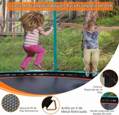 Vista 6 de Repuesto de alfombrilla de trampolín: se adapta a marco de tramplina de 15 pies con anillos 96/108 para elegir, se adapta a resortes de 5.3 a 8.5