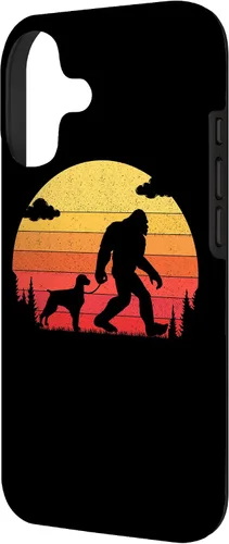 Vista 2 de Retro Bigfoot Silhouette Walking Brittany Spaniel Dog Case for iPhone 17