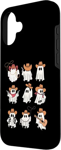 Vista 2 de Carcasa espeluznante divertida para iPhone 16 Boo Haw Western Cowboy Ghost Cowgirl