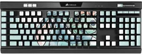 Vista 5 de Skinit Calcomanía de otra piel compatible con el teclado mecánico para juegos K95 RGB Platinum – Diseño de patrón de expresión facial con licencia