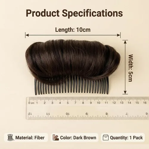 Vista 2 de 1 pinza invisible para el cabello postizo, base para el cabello, volumen esponjoso, aumento de volumen, accesorios de peinado para mujeres y niñas