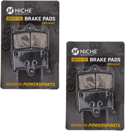 Vista 2 de NICHE Juego de pastillas de freno para Yamaha YZF R6S FZ07 FZ09 FZ1 MT-10 5SL-25805-00 5VX-25806-00 Delanteras traseras orgánicas