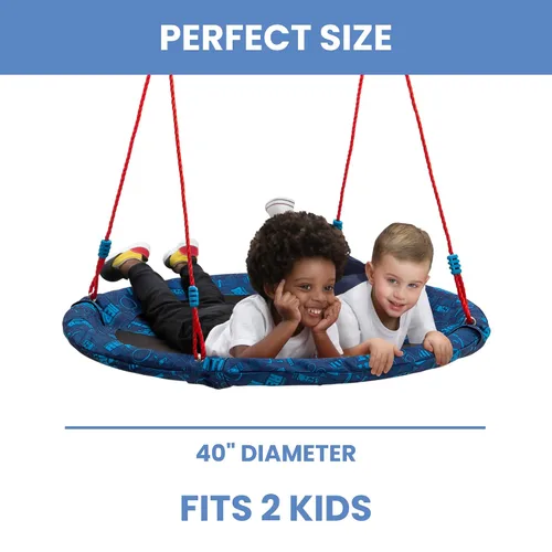 Vista 5 de Delta Children Paw Patrol - Columpio de platillo de 40 pulgadas para niños, se fija a juegos de columpios o árboles, incluye todos los accesorios