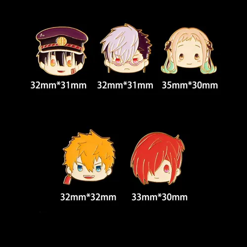 Vista 2 de Hanako-kun Broche Anime Aseo Hanako kun Yashiro Nene Coaplay Pins Jewerly, Acero aleado, No es una piedra preciosa