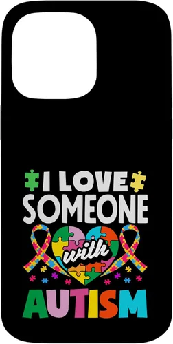 Vista 21 de Love Someone with Autism Awareness Puzzle Piece Ribbon Case for iPhone 16