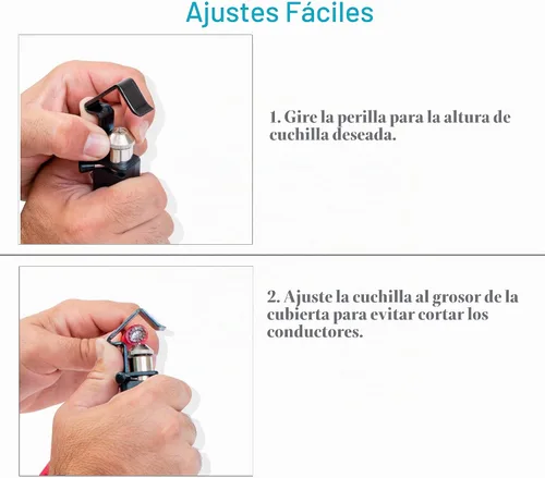 Vista 3 de Pelacables Redondo – Con Profundidad De Corte Ajustable – Para Pelar Circunferencial, Longitudinal y Ventana – Diámetro de 3/16" a 1