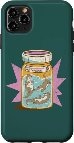 Vista 11 de iPhone 15 Anti Depresivo Botella de Nutrias Divertido Lindo Kawaii Sea Ocean Case