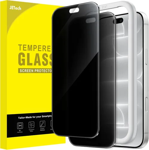 Vista 17 de JETech Protector de pantalla de privacidad para iPhone 15 Pro, paquete de 2