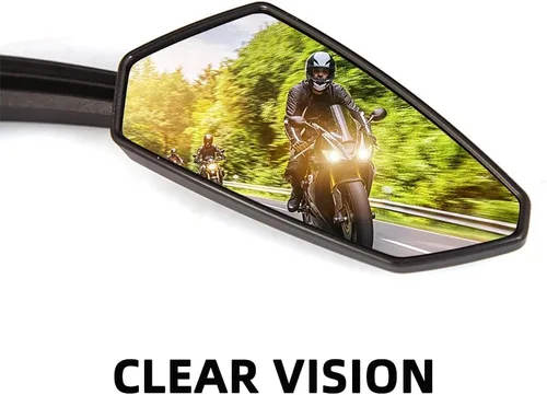 Vista 6 de Espejos retrovisores universales negros para motocicleta con 0.394 in y 0.315 in compatibles con Honda Grom Yamaha Kawasaki y más