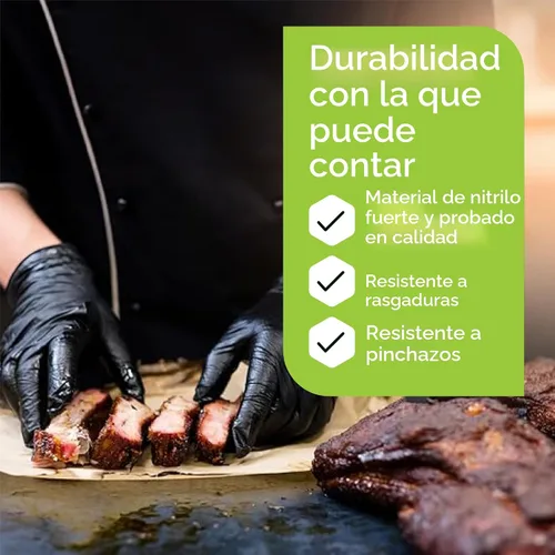 Vista 3 de Inspire Guantes desechables de nitrilo negro 4.5 guantes de limpieza de cocina médica desechables de nitrilo