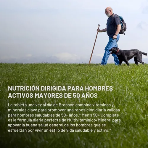 Vista 4 de Bronson One Daily - Multivitamínico completo para hombre 50+, 90 tabletas