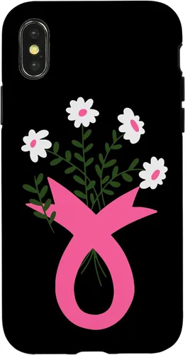 Vista 5 de Flower Jar Pink Ribbon Breast cancer Awareness Month Women Case for iPhone 16