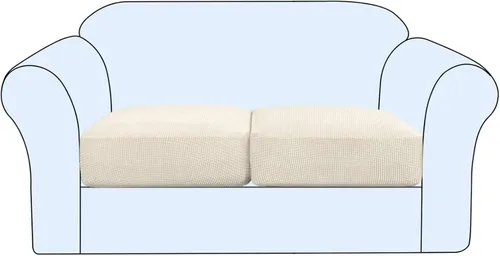 Vista 20 de Funda de cojín elástica para sofá, funda de asiento, funda de sofá de dos plazas, protector de elastano elástico para muebles para asiento (negro, 1)