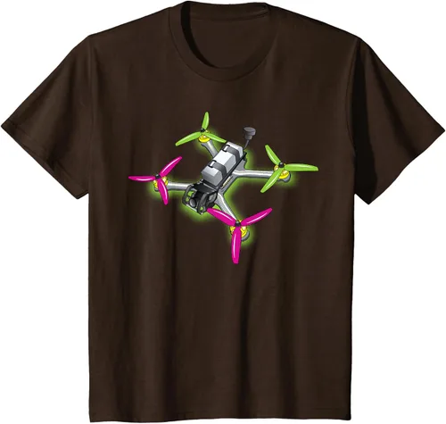Vista 53 de Freestyle FPV Racing Drone Pilot Acro Quadcopter - Camiseta de sandía, Negro, S