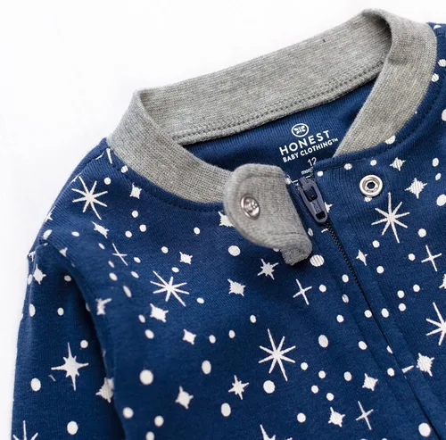 Vista 2 de HonestBaby Boys' Organic Cotton Snug-fit Footed Pajamas