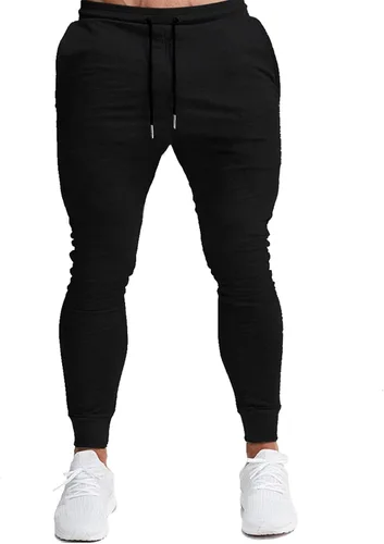 Vista 2 de BUXKR - Pantalones deportivos ajustados con bolsillos profundos para hombre para gimnasio correr y fisioculturismo