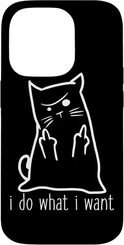 Vista 17 de I Do What I Want Rude Kitty Flipping Bird Middle Finger Gift Case for iPhone 17