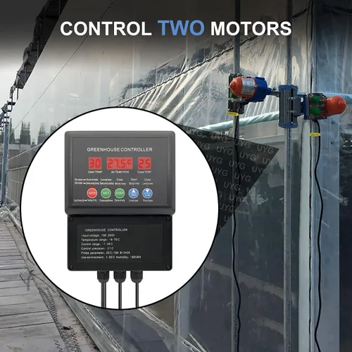 Vista 4 de UYGALAXY Controlador inteligente de termostato de motor enrollable de invernadero para ventilación eléctrica con controlador automático
