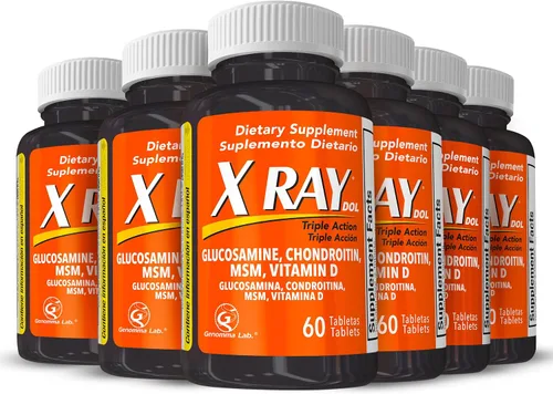 Vista 9 de X RAY Triple Action Suplemento Alimenticio para mejorar la salud de las articulacionescon vitamina D, 60 tabletas Glucosamina 1500 mg, condroitina