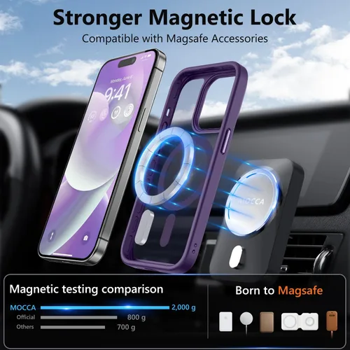 Vista 561 de MOCCA - Funda magnética resistente para iPhone XR de 6.1 pulgadas, compatible con MagSafe, funda con protección contra caídas de grado militar