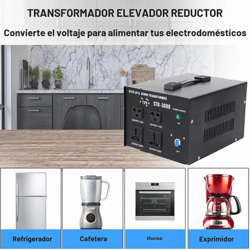 Vista 2 de Convertidor de voltaje Transformador de voltaje de 3000 vatios, Convertidor de corriente AC 220V/110V, Protección contra rotura de circuito, Puerto