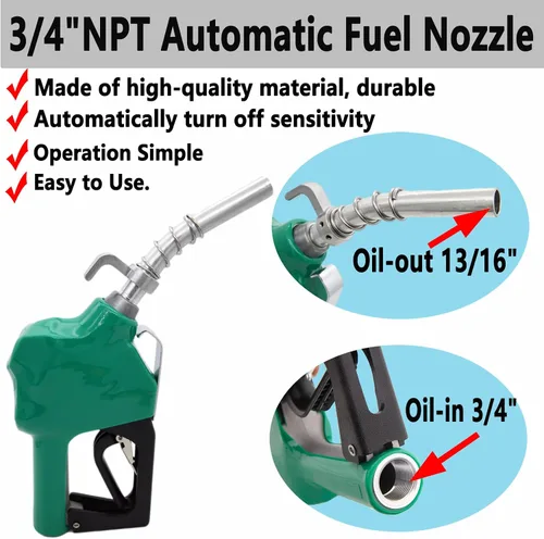 Vista 2 de Boquilla de combustible automática NPT de 3/4", boquilla de combustible de apagado automático LIYYOO, boquilla de combustible automática de alto