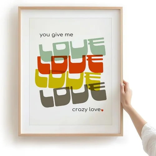 Vista 3 de Song Lyric - Póster artístico para pared, póster de cita musical, decoración moderna de mediados de siglo, regalo para aniversario, boda, él, su
