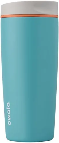 Vista 26 de Owala SmoothSip Slider - Vaso de café aislado de acero inoxidable, reutilizable, taza de café helado, taza de viaje para café caliente, sin BPA, 12