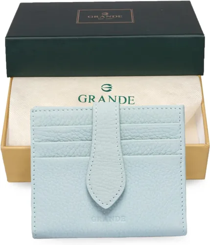 Vista 67 de Grande -3803 Cartera unisex, Azul (Iced Blue), Cartera delgada de cuero con cierre a presión pequeño