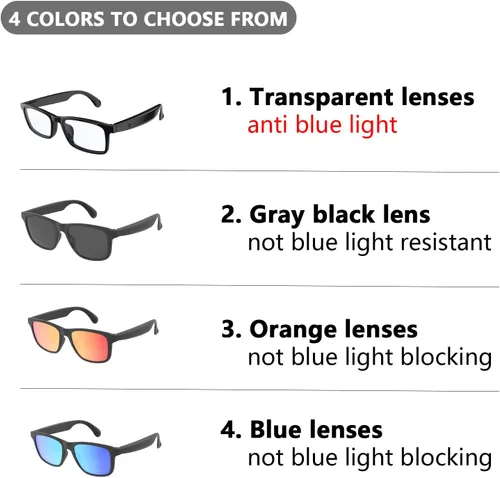 Vista 6 de Gafas de Traducción con IA, Gafas Inteligentes para Mujeres y Hombres, Bluetooth con Chat GPT, 164 Idiomas, Lente Resistente a Luz Azul y UV