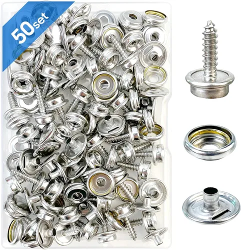 Vista 7 de Kit de broches de lona, broches de acero inoxidable de grado marino para cubierta de barco - Kit de broches para cubierta de barco de 3/8" broches