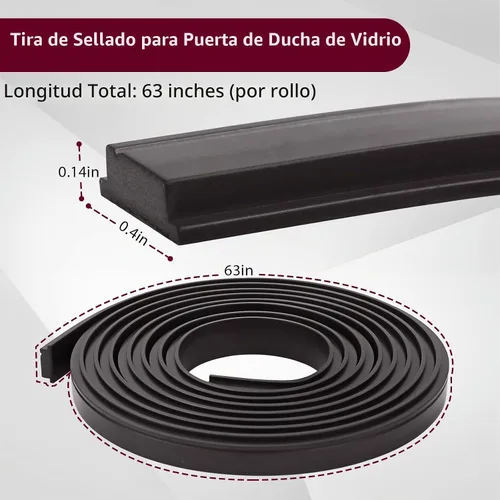 Vista 2 de Tira magnética para puerta de ducha, 63 pulgadas, inserto de ducha de tira