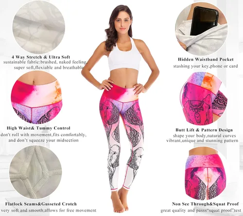 Vista 4 de Sustainale - Leggings de yoga con bolsillos para mujer