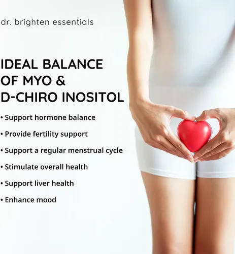 Vista 5 de Dr. Brighten Myoinositol Plus - Proporción formulada por médicos de mio- y D-quiro-inositol para apoyar los síntomas del SOP, el equilibrio