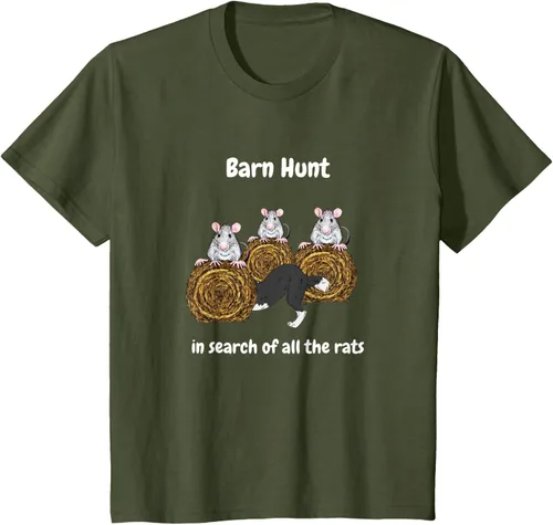 Vista 8 de Funny Barn Hunt - En busca de las ratas con Border Collie Camiseta, Negro