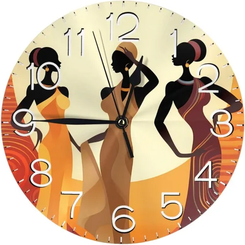 Vista 14 de Reloj de pared redondo de 250 años de aniversario, silencioso, sin tictac, funciona con pilas, retro con bandera de Estados Unidos, relojes