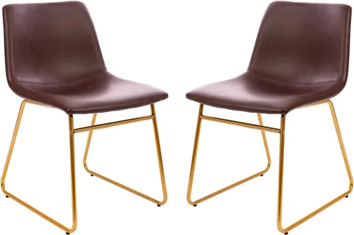 Vista 13 de Flash Furniture Butler LeatherSoft - Juego de 2 sillas de altura para mesa de comedor de 18 pulgadas, estilo moderno de mediados de siglo