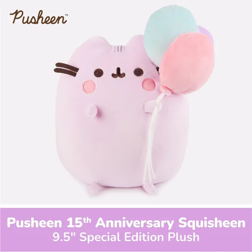 Vista 2 de GUND Pusheen - Juguete de peluche Squisheen de edición especial para el 15º