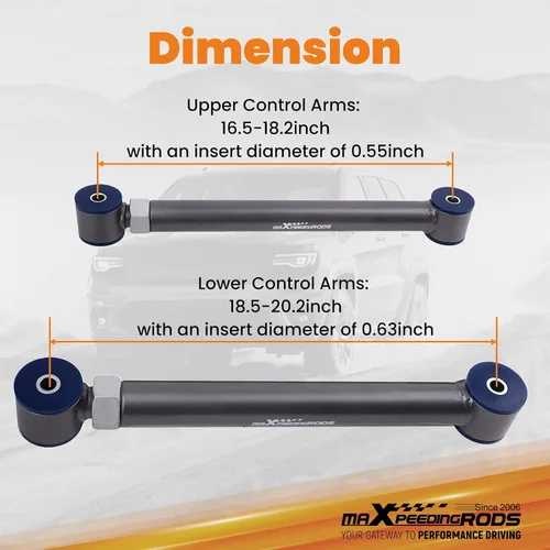 Vista 5 de maXpeedingrods Brazos de control delanteros de 0-6 pulgadas para Dodge Ram 1500 2500 3500 1994-2009, kit de brazo de control ajustable